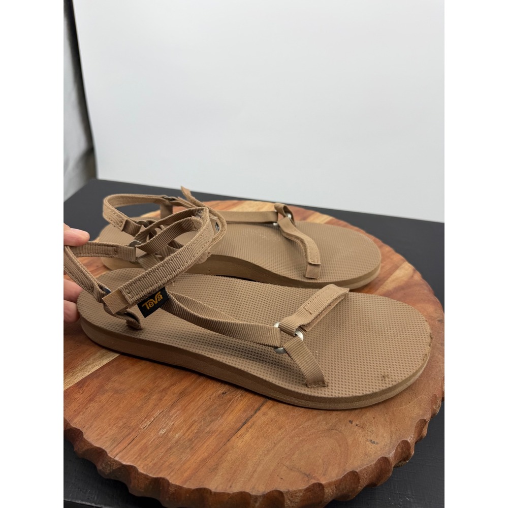 Teva Original Universal slim Sandals Women 9 Tan Brown Strappy Athletic Outdoor